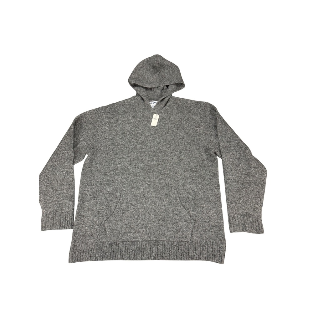 Old Navy Mens XL Gray Go-Recycled Knit Hoodie Sweater Pullover 407664-00-1
